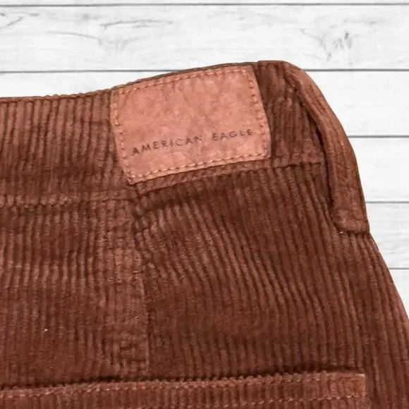 28. NWT American Eagle Super Hi-RIse Brown Corduroy A-Line Button Up Skirt SZ:4 - Picture 4 of 9